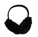 Simplicity Unisex Winter Fuzzy Collapsible Ear Warmer Adjustable for Xmas Black