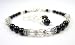 April Crystal Birthstone Bracelets & Earrings Set: Sterling Silver Beaded Swarovski Crystal Black Pearl Handmade Bracelets and Beaded Earrings