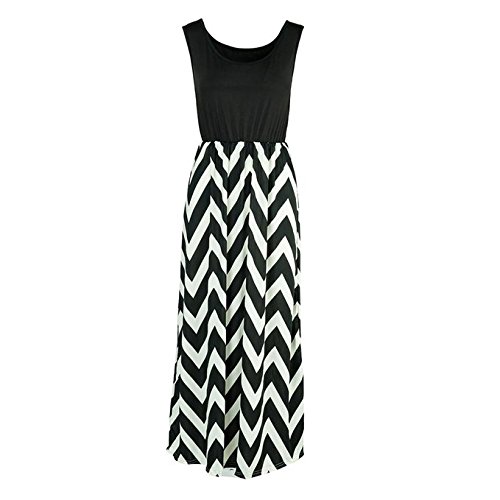 Mellow Judys Women Tank T Skirt Striped Maxi Dress