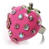 Pink Enamel Strawberry Ring
