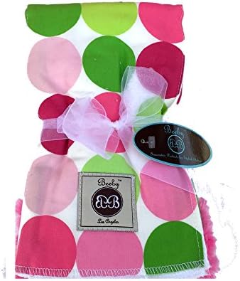 Baby Burpies, Burp Cloth Set of 2 (Big Polka Pink)