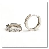 1 Carat Sterling Silver CZ Hoop Earrings