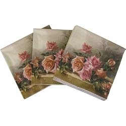 Dark Background Blooming Roses Romantic Napkins Luncheon Size Pack of 20