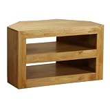 Homescapes - Dakota - TV / DVD Corner Unit - Oak Finish - 100% Solid Mango Hard Wood - ( No Veneer ) Hand Crafted Furnitureby Homescapes
