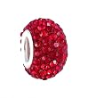 Pandora Style Charm Bead (Z414) Pave Crystal Style (14mm x 9mm) (fits Pandora, Biagi, Chamilia & Troll too) ~ Siam Red Crystal