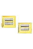14k Gold and Diamond Cufflinks with Swirled Bar
