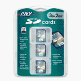 2GB Secure Digital Flash Memory Card, 3 Pack