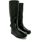Spy Love Buy Biker Rain Wellies Wide Calf Waterproof Sole Boots