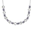 Necklace With 8.10ctw Precious Stones - Genuine Amethysts, Diamonds and Topazes Made of 925 Sterling silver. Total item weight 26.5g Length 16.5in