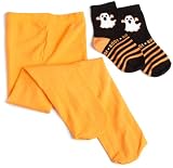 Jefferies Socks Girls 2-6X Halloween Ghostly Scares Socks and Pima Cotton Tights
