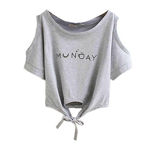 Froomer Women Summer Casual Off Shoulder Short T-Shirt Tops