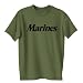 Marines Short Sleeve T-Shirt - Military Style Physical Training T-Shirt in Military Green
