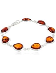 Sterling Silver Honey Amber Drop Bracelet