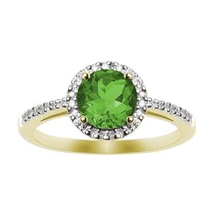Buy 10k Yellow Gold, May Birthstone, Lab-Created Emerald and Diamond Ring by Amazon.com Collection