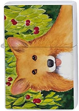 Welsh Corgi with Cherries by Denise Every Silver Lighter