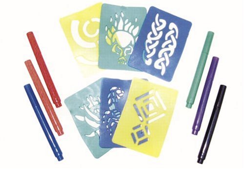 Childrens Toyshop  Third Party New : Joker AG 1364 - STYLE UP Tattoo Schablonen-Set m.Stiften