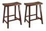 Winsome Wood 24-Inch Saddle Seat Bar Stool, Antique Walnut (Set of Two)
