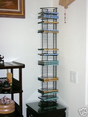 See Artisan Triangular 88 DVD and Blu Ray Black Metal Wire Wall Mount Storage Rack