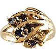 14K Yellow or White Gold Mother's Ring - 6 Stone