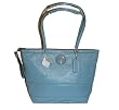 Authentic Coach Signature Blue Patent Leather Tote Zip Bag 15142