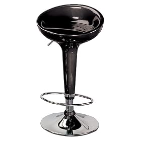 LumiSource Scooper Hydraulic Barstool, Black by LumiSource