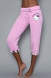 Hello Kitty Intimates The Plaid Wave Rolled-Up Pant in Pink,Sleepwear for Women