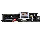 Metro Loft Onyx Long Reception Hutch - Black