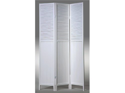 3 Panel Room Divider - White Wood