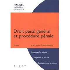 Droit p�nal g�n�ral et proc�dure p�nale