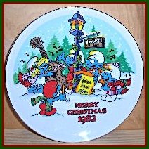The Smurf Carolers 1st Edition Plate