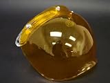 Flip up 3-snap Bubble Shield Visor Vintage Open Face Motorcycle Helmet Yellow