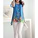 Anself Fashion Women Chiffon Blouse Floral Print Hollow Out Overlay Petal Sleeves Tops Black