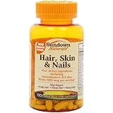 Sundown Naturals Hair, Skin & Nails 5000 mcg of Biotin, 120 Tablets