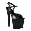 7 1/2 Inch Sexy Dancer Shoe Womens Evening Shoe High Platform Shoe Fetish Sandal Shoes Black