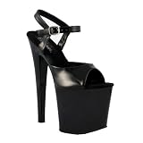 7 1/2 Inch Sexy Dancer Shoe Womens Evening Shoe High Platform Shoe Fetish Sandal Shoes Black