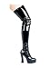 Adult Black Thigh High Patent Leather Boots