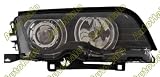 99-01 BMW E46 3 SERIES EURO PROJECTOR HEADLIGHTS - BLACK W/ CLEAR - W/ HALO - 4DR - KS
