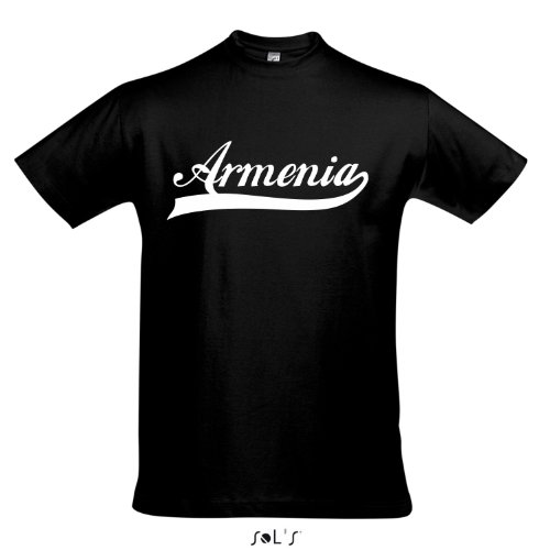 T-Shirt – Armenia Oldschool Armenien LÄNDERSHIRT EM / WM FAN Trikot S-XXL , Deep black – weiß , XL
