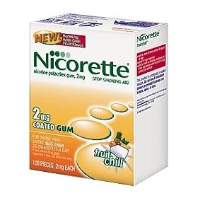 Nicorette-Stop Smoking Aid 2mg Coated Gum, 190 Pieces Fruit Chill