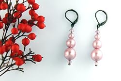 Swarovski Pearl Earring - Powder Rose / Pink (Grace)
