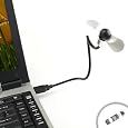 PortaBreeze USB Powered Flexible Neck Desk Fan Connects to HP Pavilion , Lenovo , Asus Republic of Gamers and More Laptop and Desktop Computers ** Includes SD Card Reader**