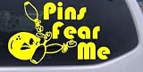 Car Sport-Pins Fear Me Bowling Sports Car Window Wall Laptop Decal Sticker -- Yellow 18in X 11.0in