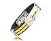 Fashion Friendship Charm Stainless Steel Rubber Silicone Power Slap Bracelets Making for Men Yellow