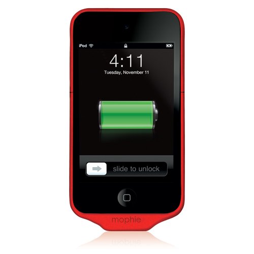 Mophie Juice Pack Air Case and 1000 mAh Rechargable Battery for iPod Touch 4th Gen (Red)
