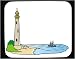 Mouse Pad with lighthouse, seashore, Europe, boat, sailing, beach, Wales, tower, 