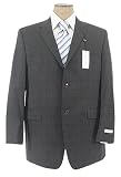 Calvin Klein Mens Single Breasted 3 Button Dark Gray Wool Suit - Size 40R