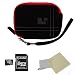 RED Aero Bumb Travel Protection Slim Soft Micro-Suede Cover Carrying Sleeve Case Smart Design with Extra Accessory Pocket For Fujifilm FinePix AX500 / AX550 / F600EXR / F660EXR / F750EXR / F770EXR / F505EXR / F500EXR / F605EXR / F665EXR / F550EXR / F775EXR Point And Shoot Compact Digital Camera + Includes a 16GB Micro SD Card with SD Adaptor + Includes a Universal Anti-Glare Screen Protector Guard