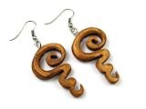 Southwestern Snake Dangle Earrings from Indonesian Tropical Wood