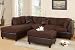 Bobkona Trenton Sectional Sofa, Chocolate