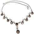 Gift for Girls Silver Onyx Bead Necklace 15 inches